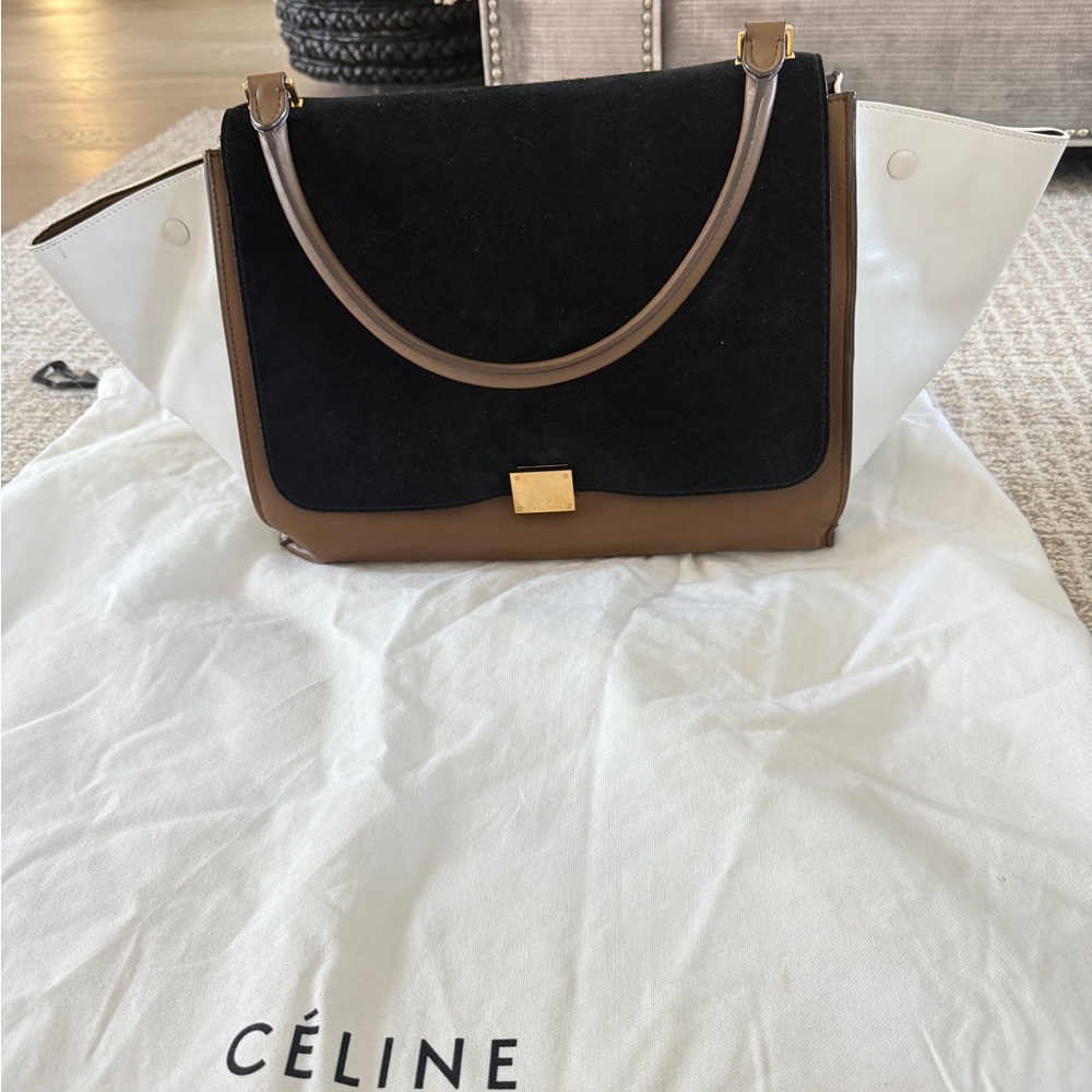 Celine Trapeze : Black, Brown and White Women's Bag. Authentic *